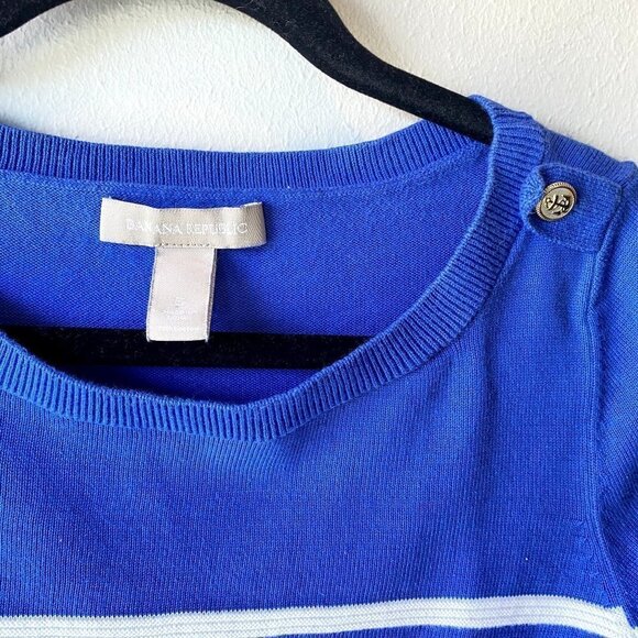Banana Republic Blue Striped Nautical Sweater S - Picture 2 of 5